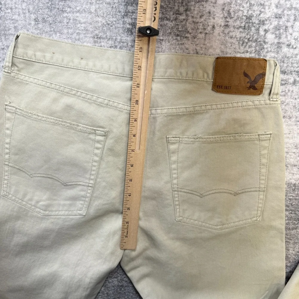 American Eagle Jeans Mens 32x30 Sand Beige‎ Slim Straight 5 Pocket Casual Y2K